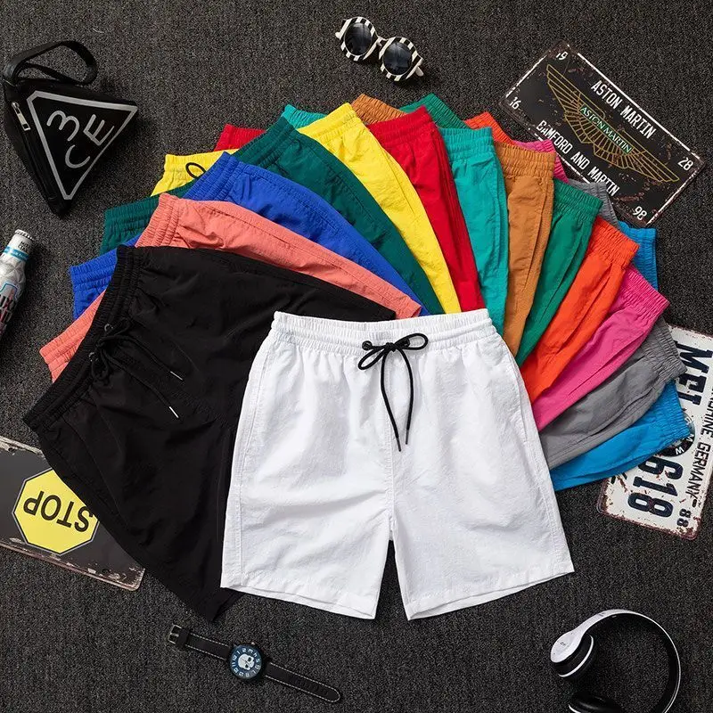 Men's Quick Dry Casual Shorts Loose Fit Beachwear Bright Colors Large Size Comfortable Sporty City Walk Polyester Fiber