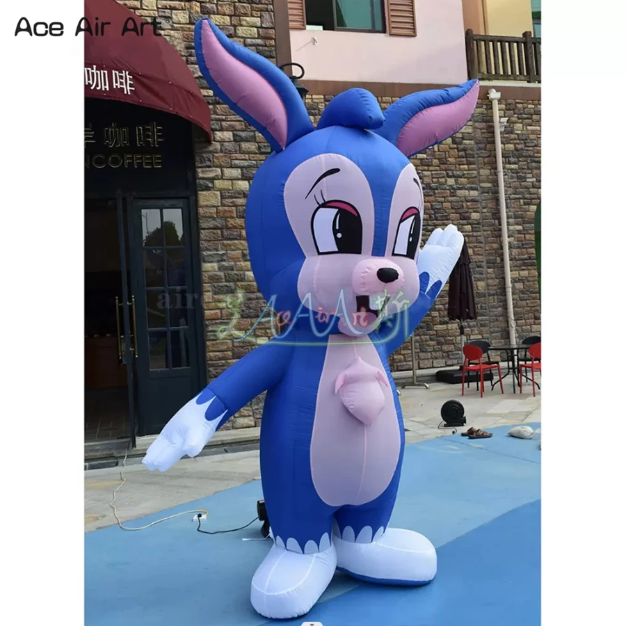 Cute Easter Bunny Inflatable Rabbit Waving Used For Easter Event Decor And Exhibition