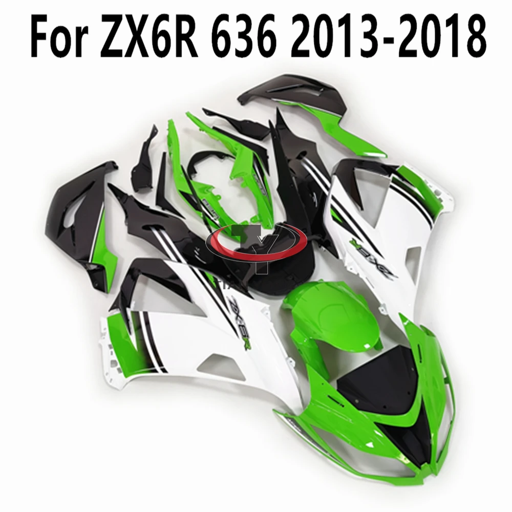 

Full Fairing Kit Bodywork Cowling Green White Black Printmaking For Kawasaki ZX6R ZX 6R 636 2013-2014-2015-2016-2017-2018