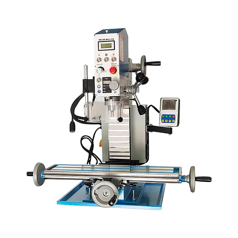 E2 CNC Drilling & Milling Machine Multi-Functional, 3-Axis Digital Display Stepless Speed DC Brushless Motor, 90° Tilt Spindle