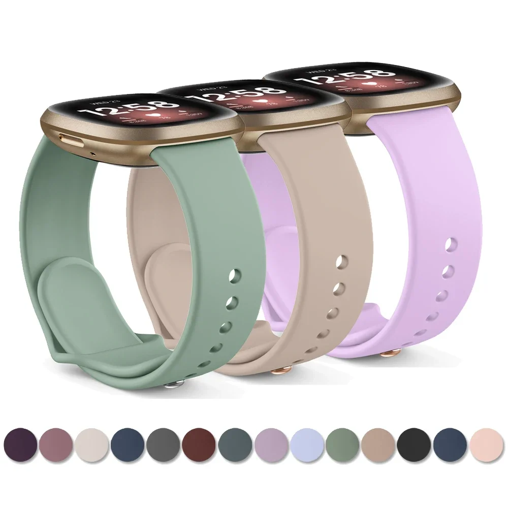 Tali jam tangan cerdas untuk Fitbit Versa 3 Versa 4 Band, gelang jam tangan lunak pengganti untuk gelang tali Fitbit Sense 2