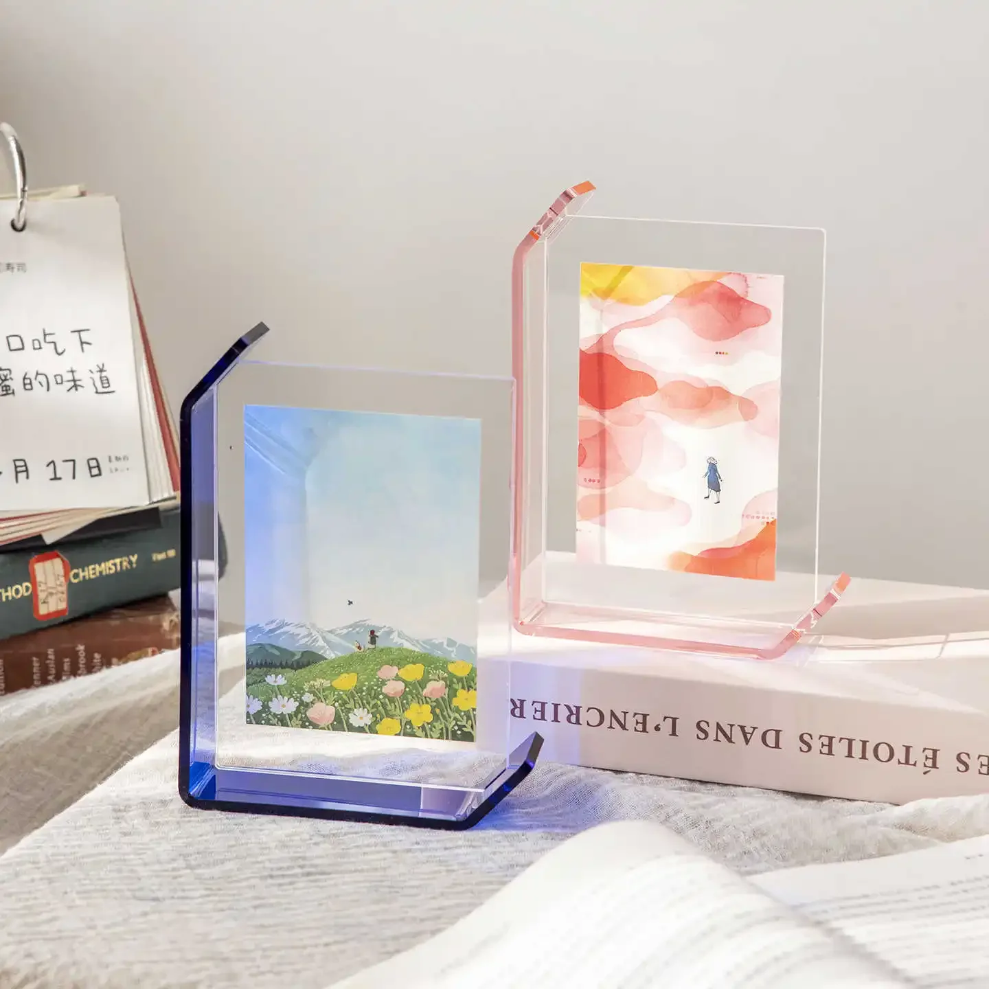 6/7/8inch Acrylic Transparent Double Sided Photo Frame Tabletop Creative Wedding DIY Picture Frame Home Table Décor Gift
