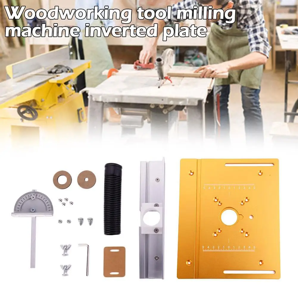 Multifunctional Aluminium Router Table Insert Plate Woodworking Benches Wood Router Trimmer Models Engraving Machine Tools