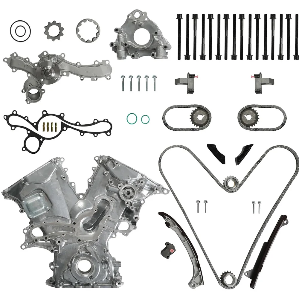 Engine Parts Timing Chain Cover Oil Water Pump Kit Fit 4.0 L V6 Gas 1GRFE For Toyota Tacoma 4Runner FJ Cruiser Tundra 4.0L