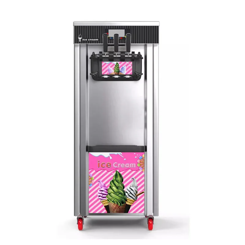 

High Quality Electric Snow White Ice Cream Making Machine Commercial Restaurant 3 Favors Mini Soft Serve Ice Cream Machine