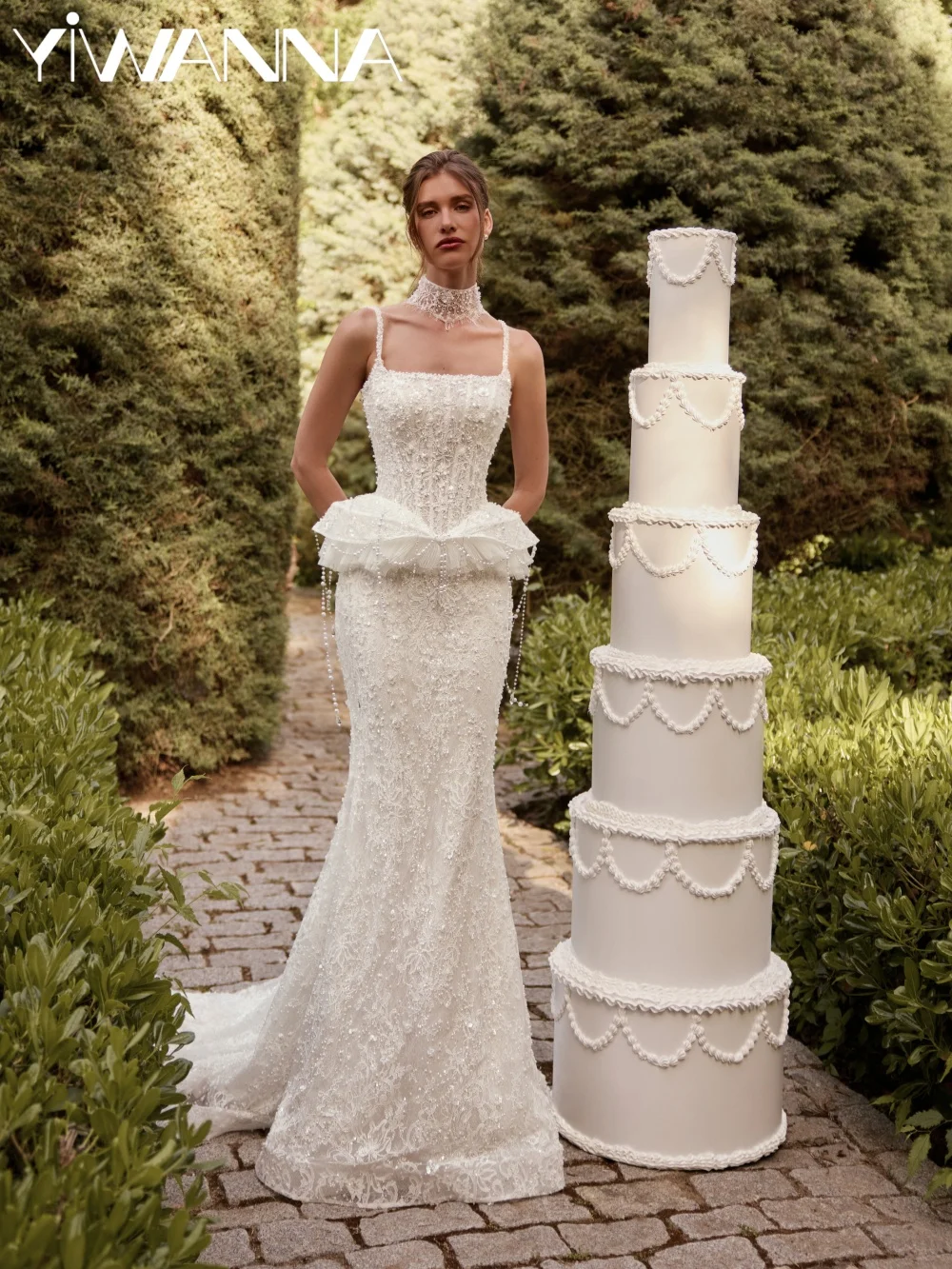 New Arrival Opulent Beaded Wedding Dress Delicate Lace Square Neck Bridal Gown Customized Ivory Mermaid Long Dresses For Bride