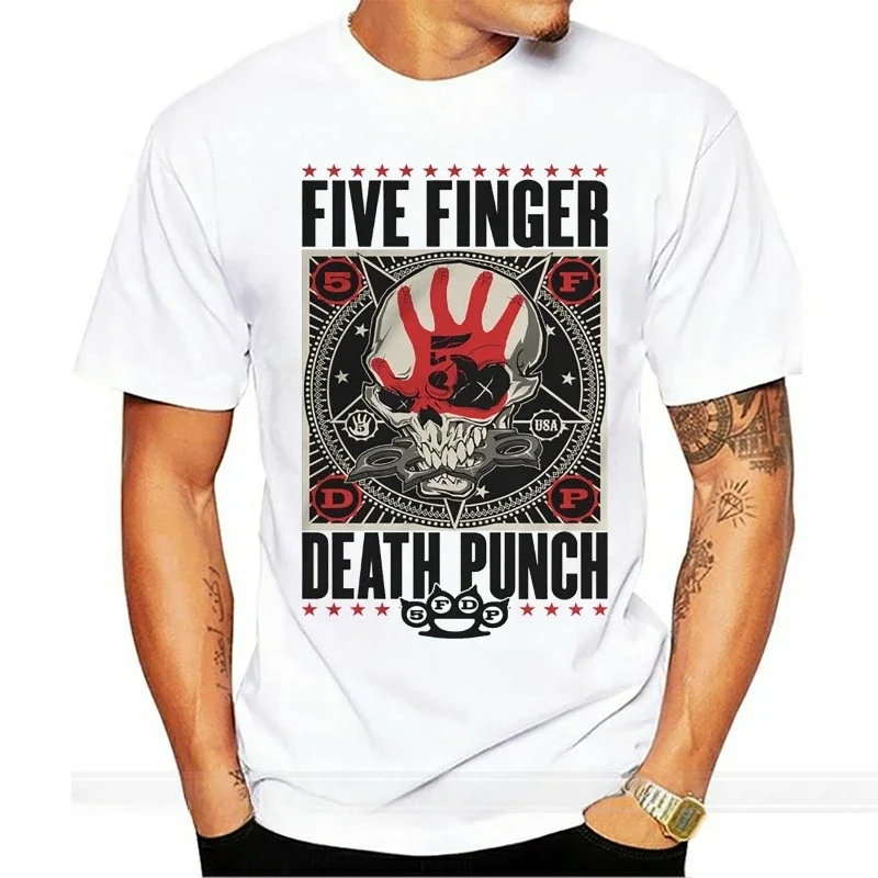 Summer Short Sleeve Plus Size Death Punch FFDP Men White T-shirt Rock Band Shirt Tee Sweatshirt heavyweight fashion Round Collar