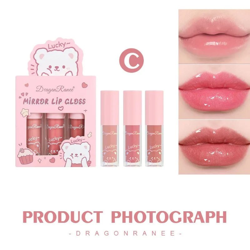 3 pz/set Lip Gloss specchio acqua Lip Glaze idratare Sexy labbra rosse tinta rossetto trucco duraturo antiaderente tazza Lip Gloss cosmetico