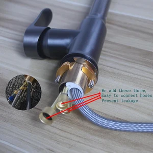 Mixer -Tap -Spülbecken, ein Loch, ziehen Sie die Düse, den Kettenspray -Kopf, den Chrom, den schwarzen Mixer -Hahn 6 Hauptverkaufskitchen Chrom Tap - №4