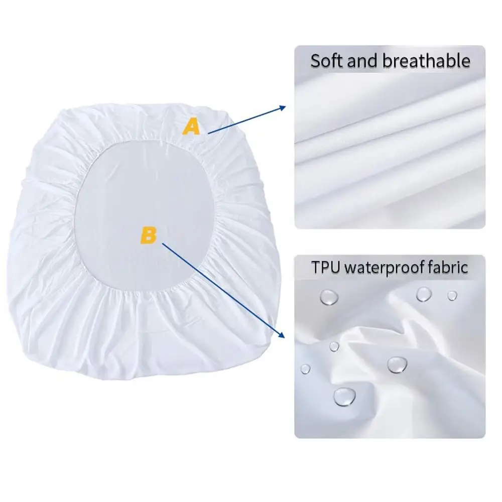 Sábana bajera impermeable con banda elástica, funda antideslizante, Protector de colchón para cama individual, doble, King y Queen, 100%, 160, 180,