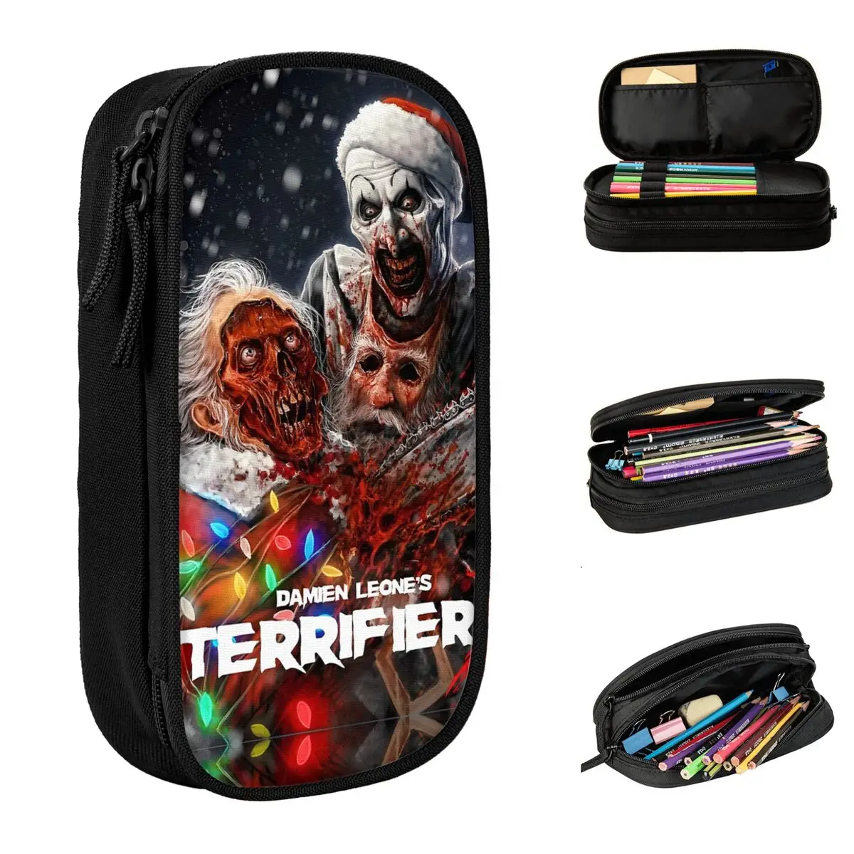 Terriifier 3-horrorfilm etui Etuis Penbox voor studenten Grote capaciteit tas Kantoor Rits Briefpapier