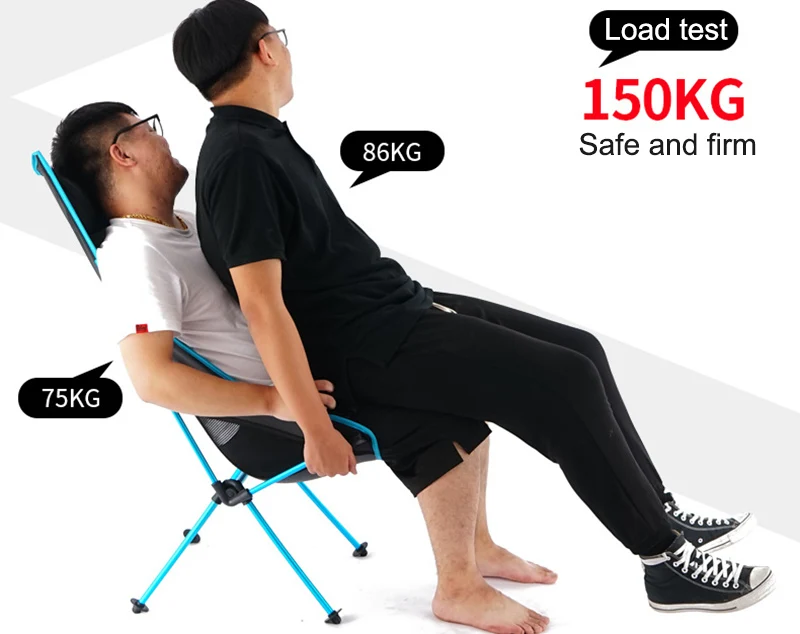 

150kg Home Garden Seat Folding Moon Chair Travel Ultralight Beach Chair Portable Outdoor Fishing Footstool Camping Picnic