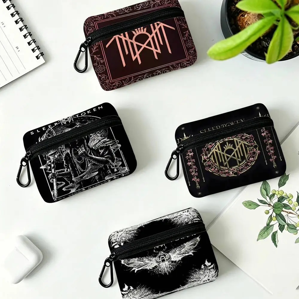 Sleep Rock Band T-Tokens Daily Carry Oxford Fabric Small Coin Purse Multi-use Storage Pouch For Keys Cards Coins