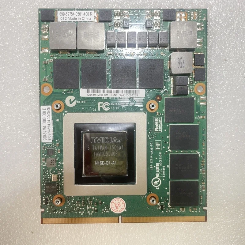 M3000M 4GB MXM graphics card, suitable for P72 P70 P71 M6700 M6800 M7100 M7200 ZBOOK17 8770W 8760W 8740W