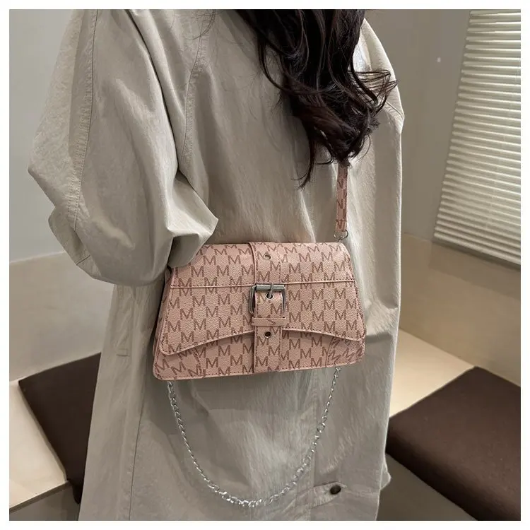 

Новая женская винтажная сумка-кроссбоди 2026 года с цепочкой, регулируемая, на плечо/через плечо, модная и универсальная для повседневного использования