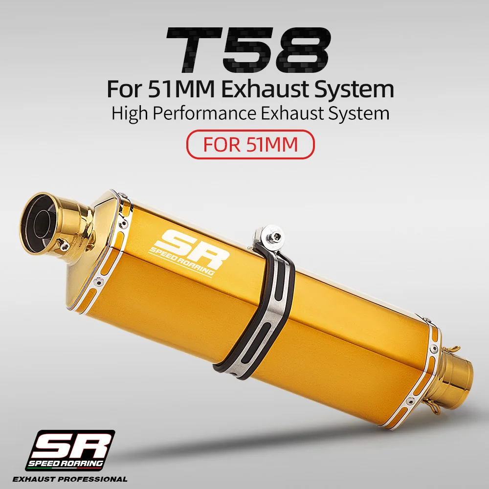Suitable for 321RR race 600 GSX250R R3 motorcycle modified universal exhaust pipe T58 golden tail section 51mm