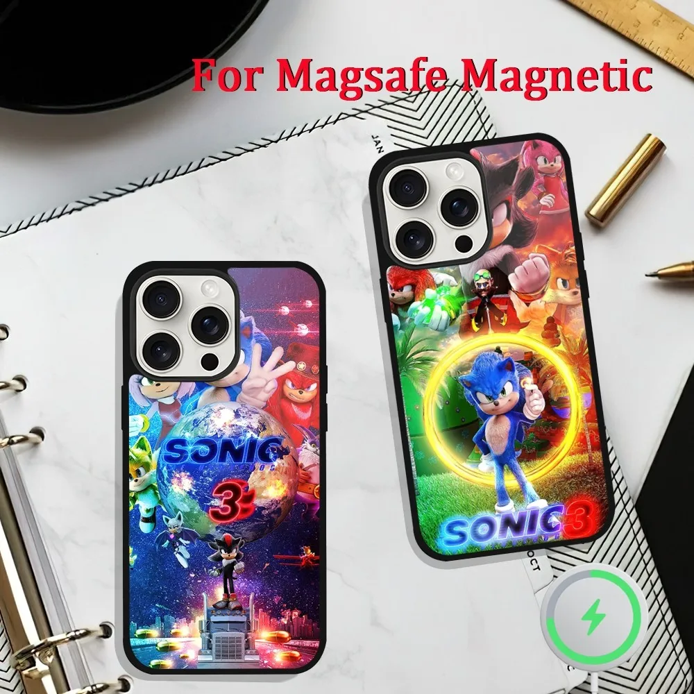 Movie S-Sonics H-Hedgehogs 3 Phone Case For iPhone 11 13 12 14 15 Plus Max Pro Magsafe Magnetic Wireless Charging shell