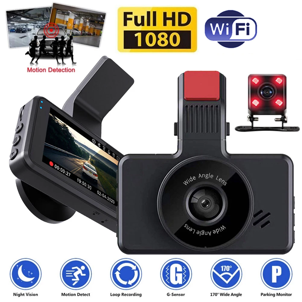 Car DVR WiFi Full HD 1080P Dash Cam Rear View Vehicle Car Camera Drive Video Recorder Night Vision Auto Dashcam Car Accessories