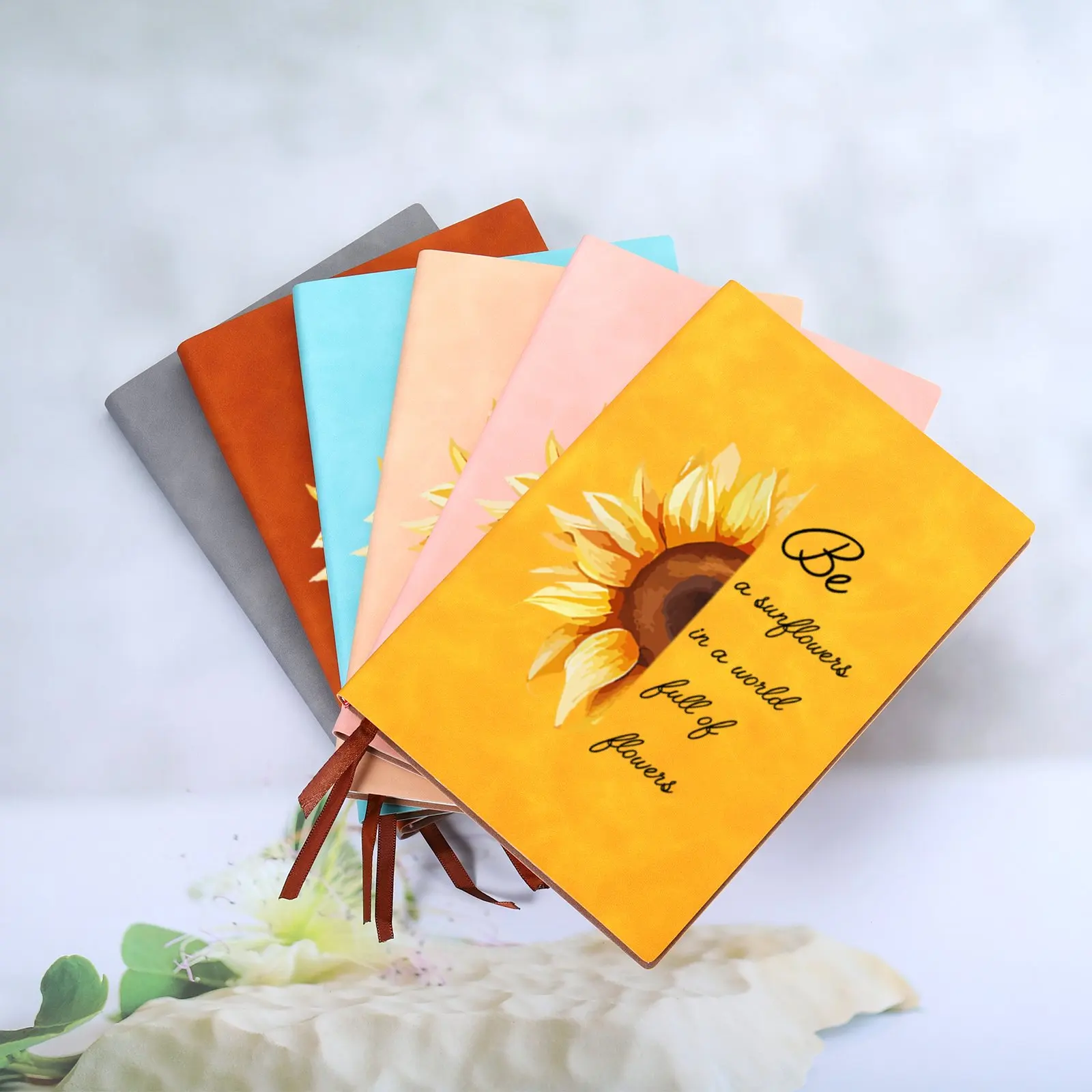 

Be A Sunflowers in A World Full of Flowers Personalized Notebook Sunflower Leather Journal Notepad Inspirational Gifts Wholesale