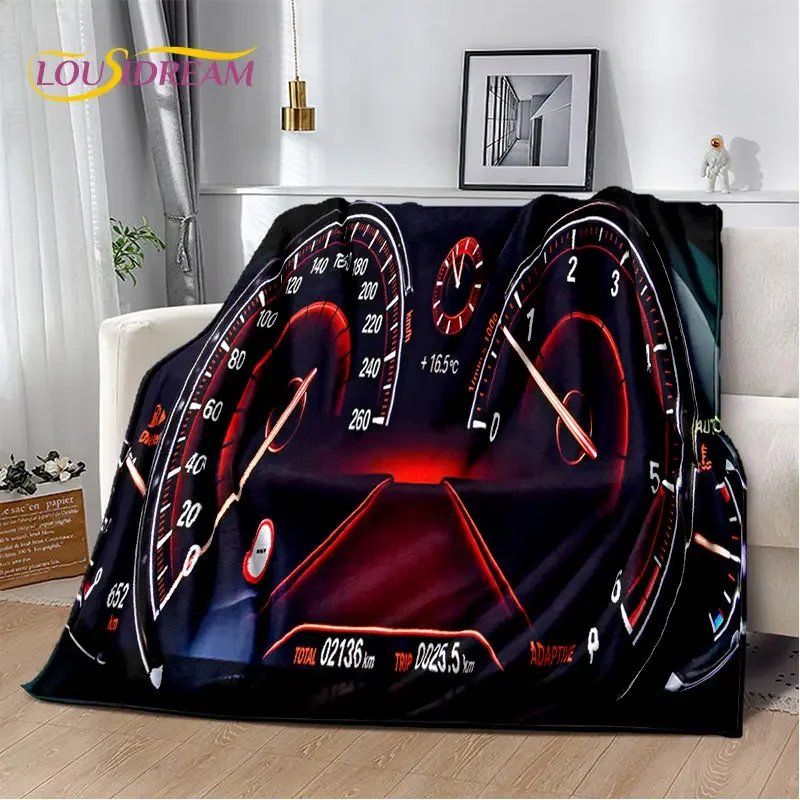

3D Racing Car Dashboard Soft Plush Quilt Blanket,Flannel Blanket Throw Blanket for Living Room Bedroom Bed Sofa Picnic Cover