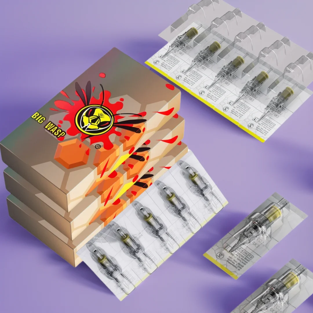 

BIGWASP Tattoo Needles 100/200PCS Disposable Tattoo Needles RL RS M1 RM Permanent Makeup Tattoo Cartridge Needle For Tattoo Pen