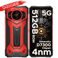 DOOGEE S200 Plus 5G AI Rugged Phone dimension 7300 Gaming Phones 1.32 Rear Display 12 + 512GB 6.72 10100mAh Battery Smartphone