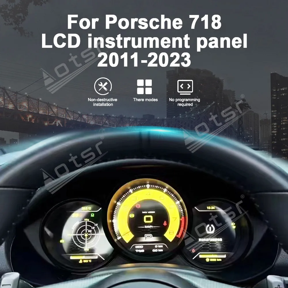 

New Digital Cluster Odometer Screen For Porsche 718 2011-2023 LCD Multimedia Player Dashboard Instrument Panel Speed Meter