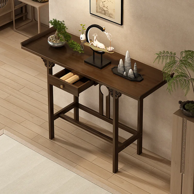 

Xuanguantai foyer table household incense case new Chinese simple living room strip case end view table light luxury modern