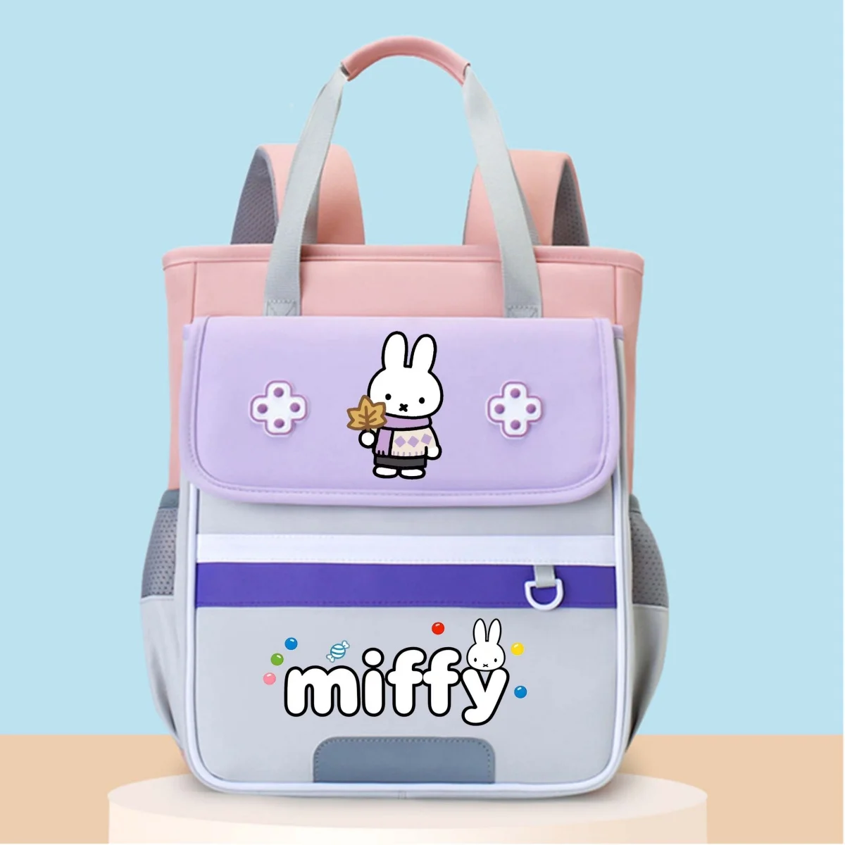 

New Miffy backpack student kawaii cartoon large capacity waterproof backpack for girls trendy portable multi pocket travel bag