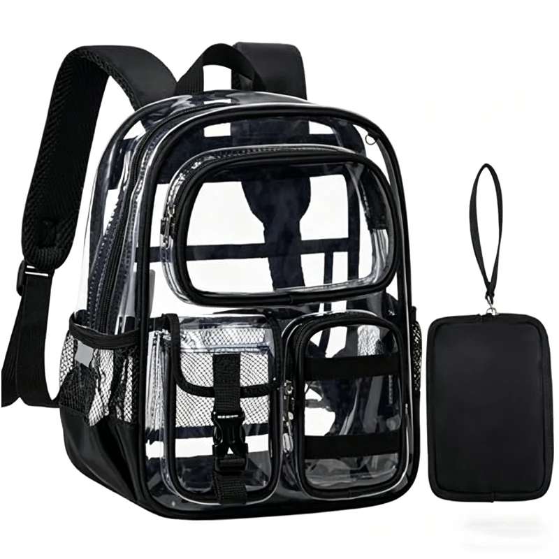 Mini Clear Backpack for Stadium Approved Small Transparent Rucksack See Through Grils Women Sporting Event Concert Daily Use Bag