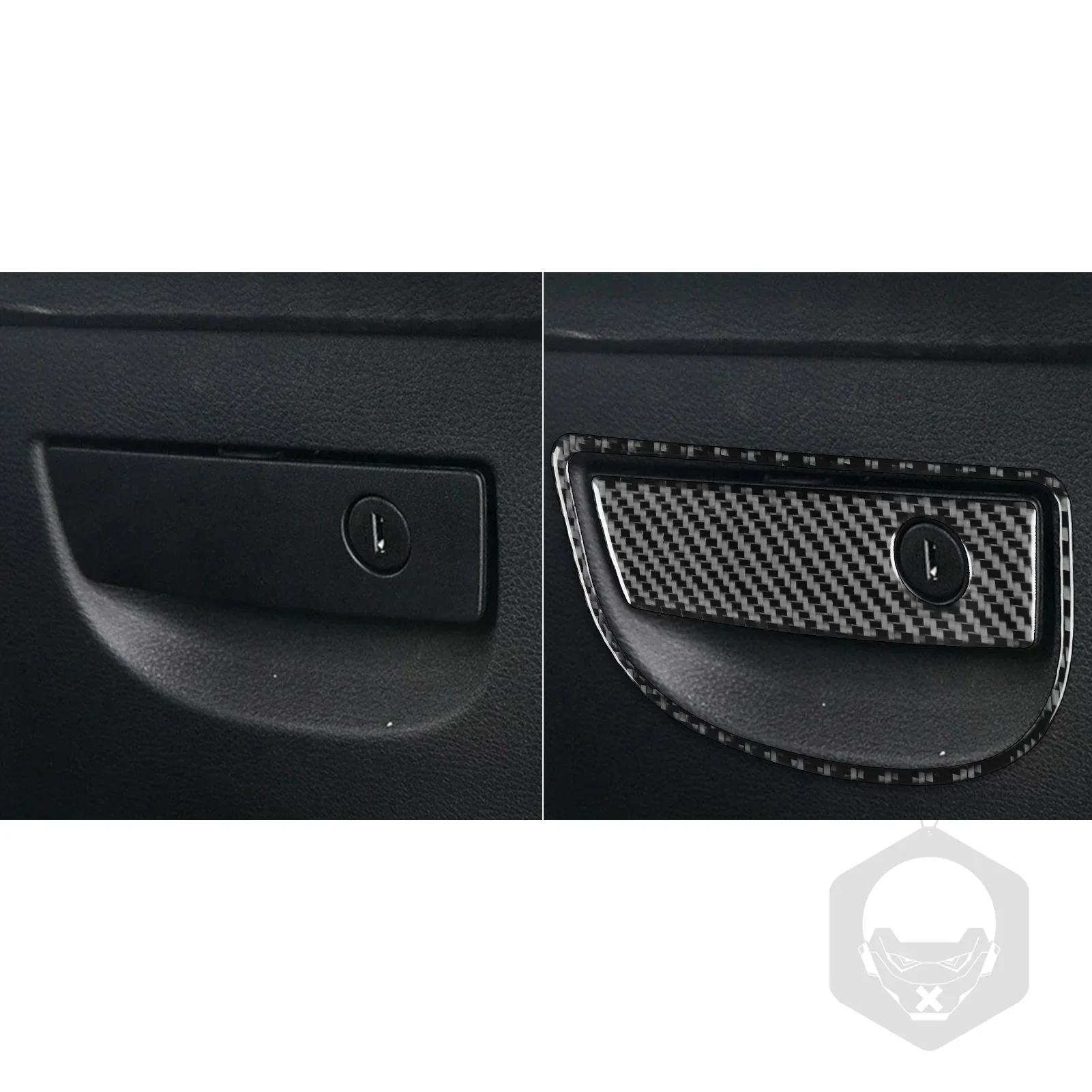 For Jeep Wrangler 2011-2017 Accessories Car Carbon Fiber Interior Glove Box Puller With Keyhole Surround Trim Sticker Set