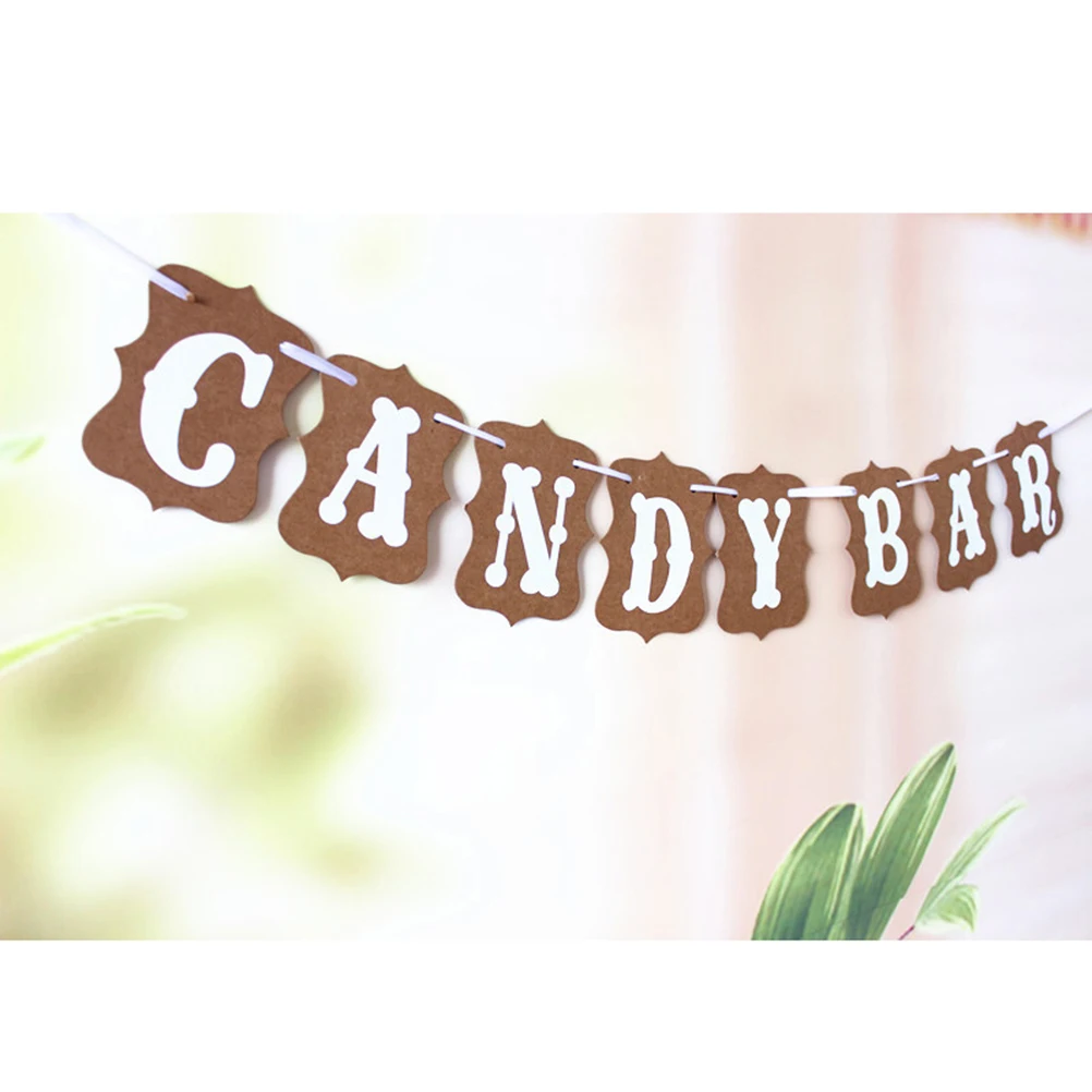 

Retro Decorative Bunting Banner 10ft Paper Garland for Wedding Valentine's Day Party Candy Bar Decoration Reusable Flag