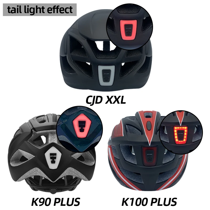 GUB Rear Light Bicycle Helmet Road Bike Cycling Helmet with 3 Lens Adults Oversized 57-65cm Mountain Cycling Cap Casco Ciclismo