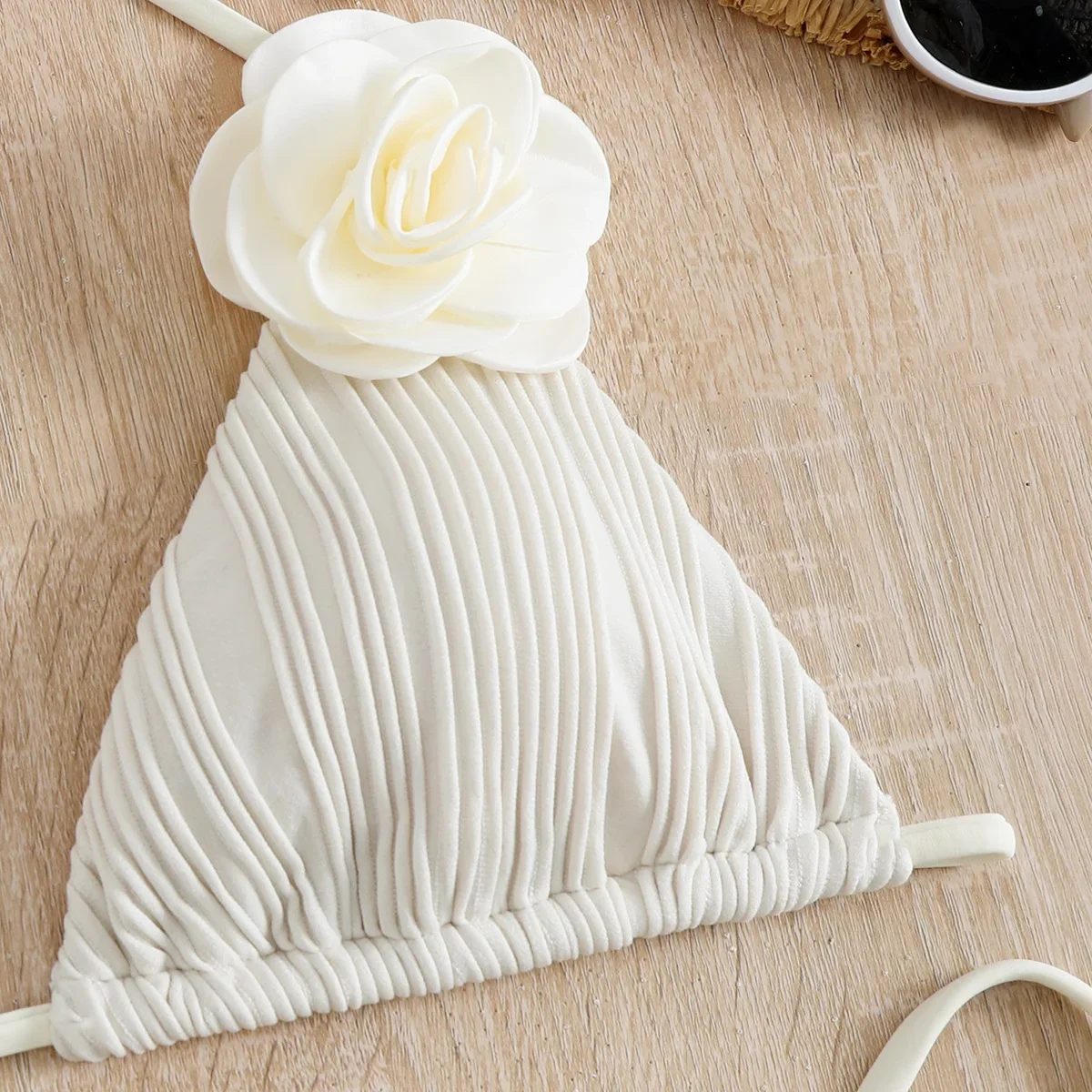 Sexy Micro Bikini Swimsuit 2024 Woman 3d Flower Swimwear Thong Bikinis Sets Brazilian Women Bathing Suit Beach Biquini Black