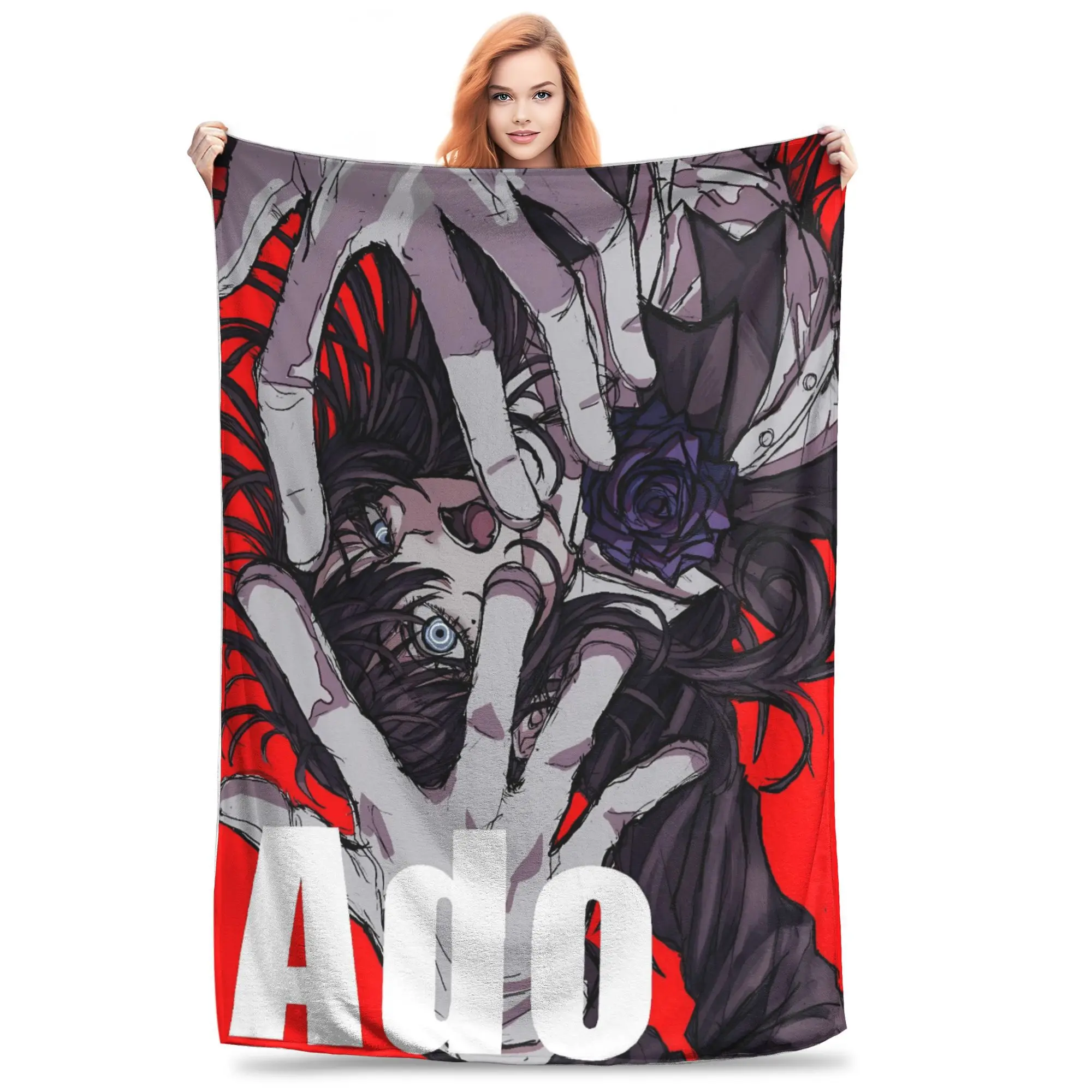 

Ado WORLD TOUR 2025 Hibana Flannel Blanket Winter Warm Throw Blanket for Children Outdoor Novelty Bedspread Sofa Bed Cover
