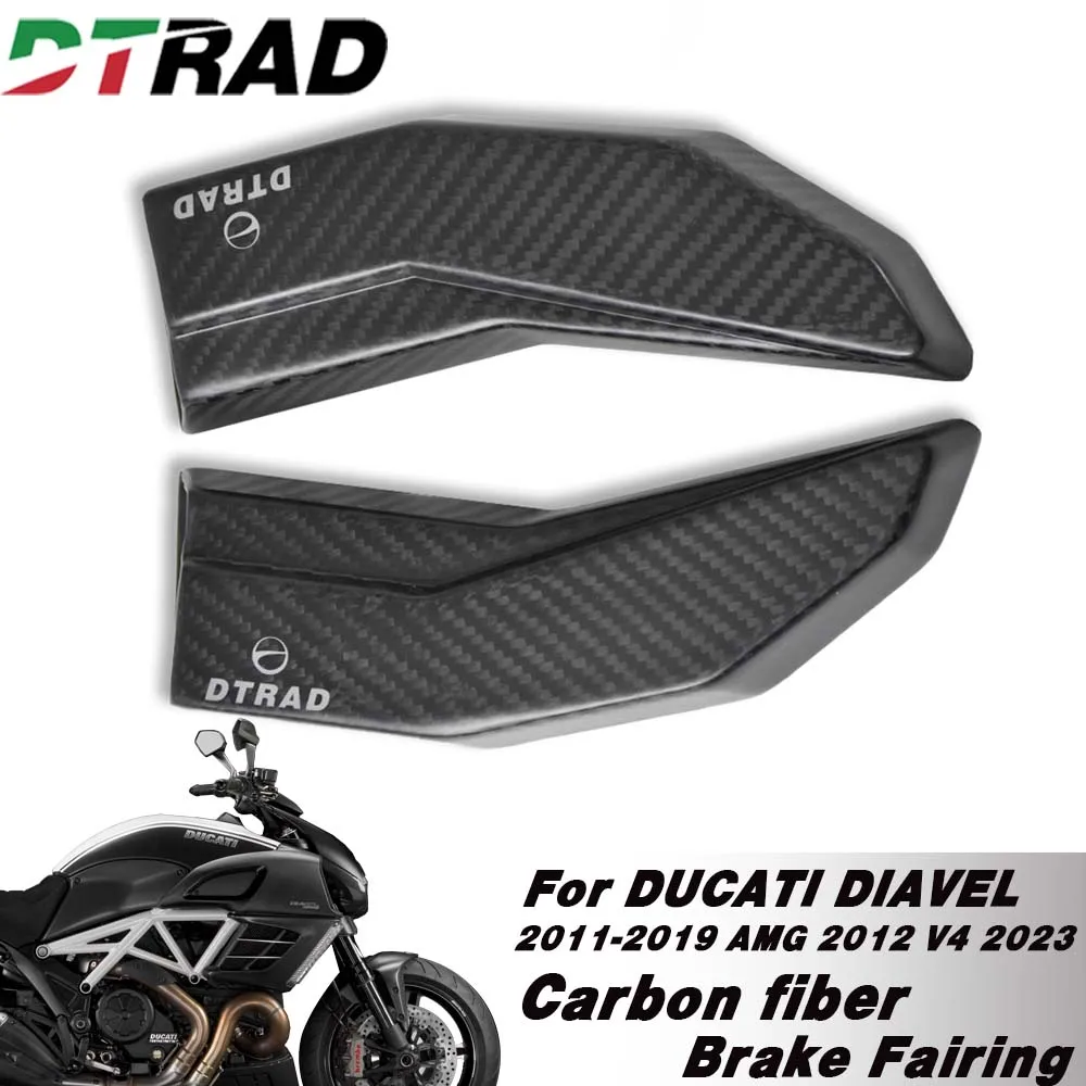 

For DUCATI DIAVEL 2011-2019 V4 2023 AMG 2012 Carbon Fiber Motorcycle Brake System Fairing Air Ducts Cooling+Fixing Accessories