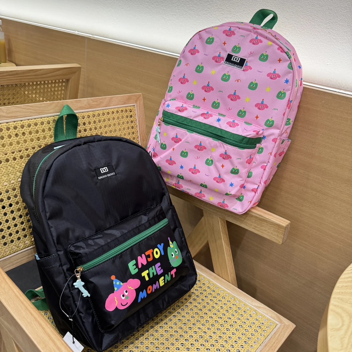 

Liijinya, новая милая большая сумка Capaci Student Beli Commuter, легкая двойная сумка на плечо, тележка из нейлоновой ткани на молнии...