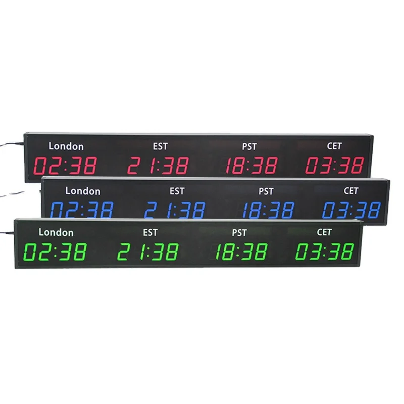 CP34 Digital Electronic 2.3 Inch World Clock Display Daylight Saving Time Digital 4 Time Zones World Clock