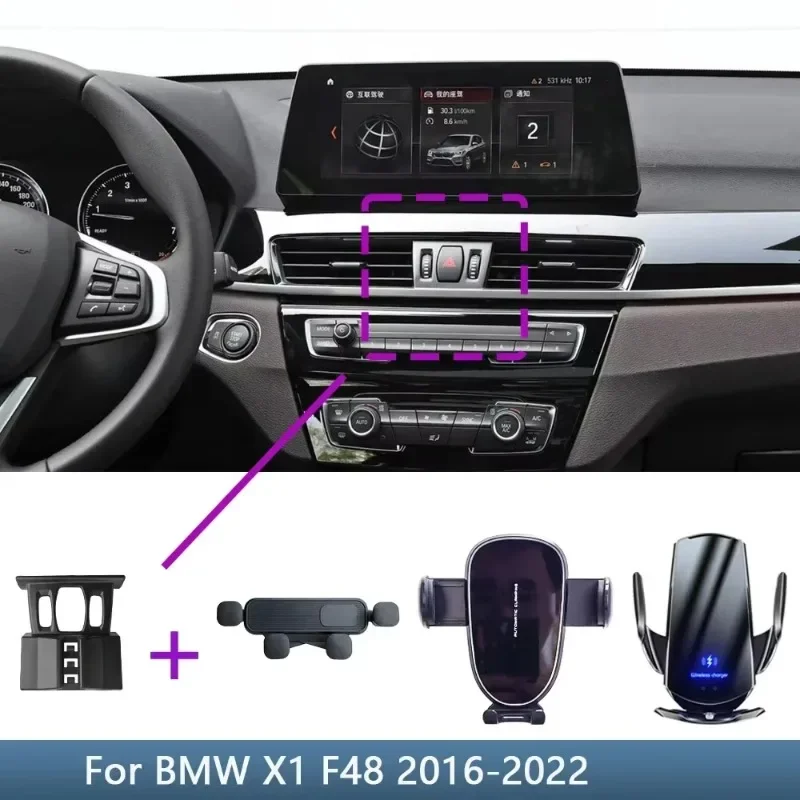 

Car Cell Phone Holder For BMW X1 F48 2016 2017 2018 2019 2020 2021 2022 Fixed Bracket Base Special Wireless Charging Accessories