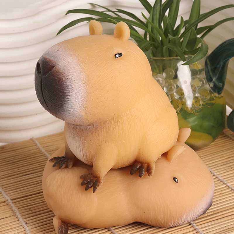1pc bonito dos desenhos animados capivara squeeze brinquedo alívio do estresse engraçado animal squeeze brinquedo capivara forma pitada brinquedos relaxar presentes