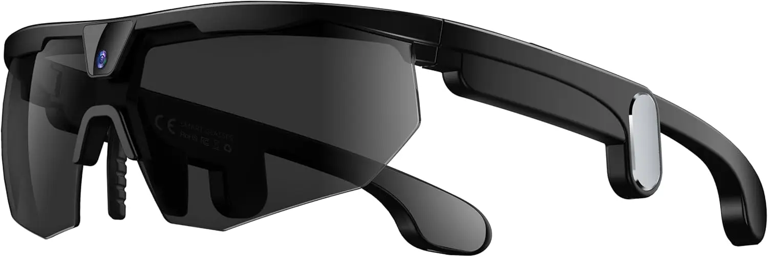 

AI Smart Sports Glasses HD 8MP Camera Video Recording EIS Anti-Shake AI Assistant Real-Time Translation Open-Ear Bluetooth Black