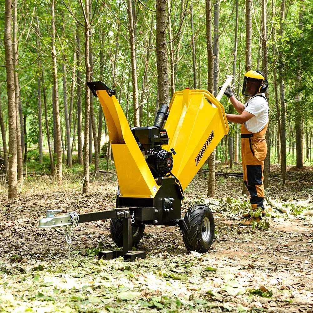 15HP 420cc Gasoline Engine Powered 6 Inch Wood Chipper Garden Shredder Wood Drum Chipper Machine