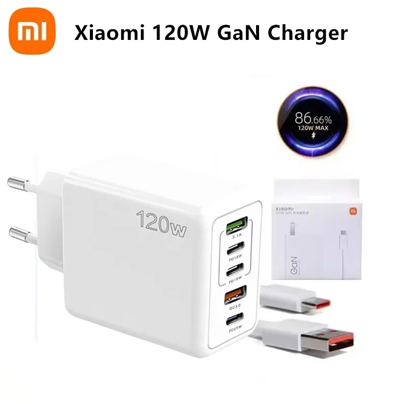 

Зарядное устройство Xiaomi 120 Вт с портом USB Type-C и поддержкой быстрой зарядки 3,0