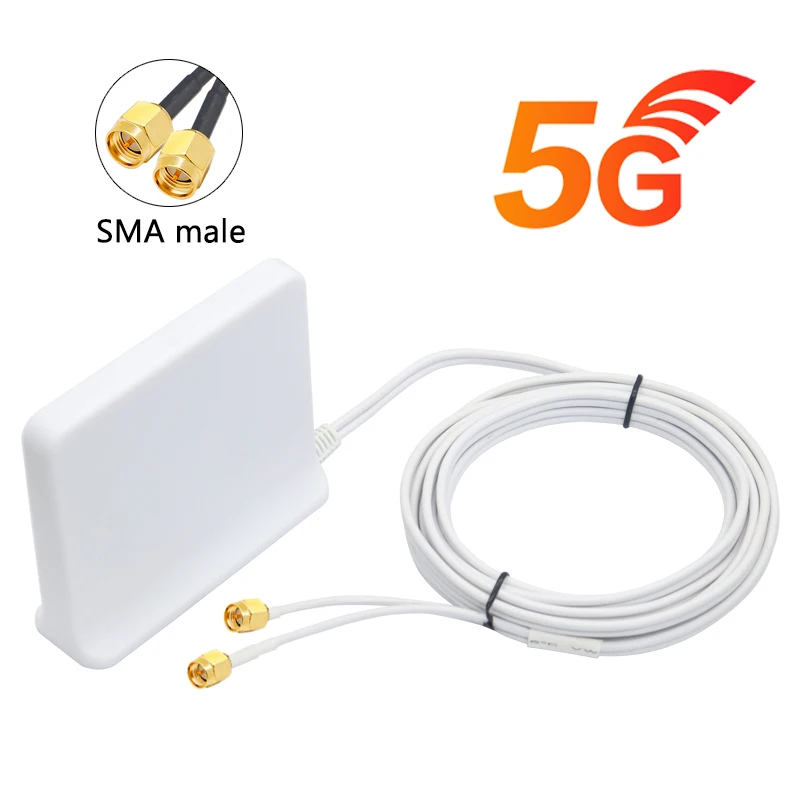 Dual Kabel 5G 4G LTE 3G GSM Antenne 2*2 600 ~ 6000Mhz Externe Omni WiF 12dbi Router Antenne Für Signal Booster Mit TS9 SMA Stecker