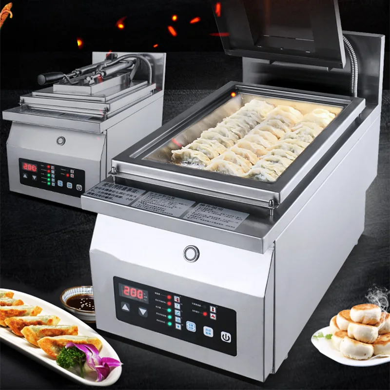 Automatic Fried Gyoza Bun Cooker Electric Dumpling Pancake Frying Machine Samosa Empanada Fryer Steak Griddle