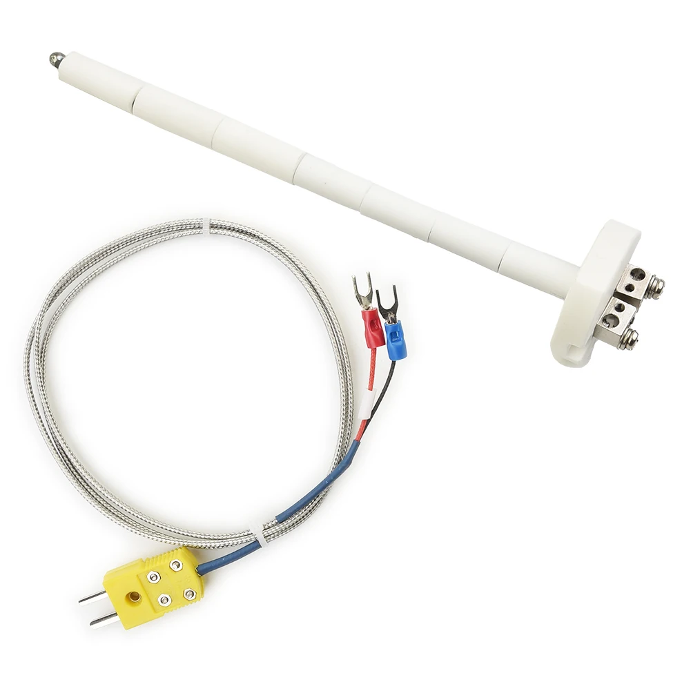 K-Type Thermocouple Block Ceramic Kiln Probe -50 To 1300 °C Measuring Temperature 1M Fiberglass Cable Ceramic Mounting Block