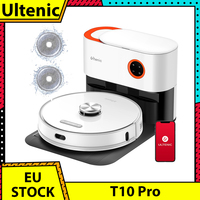 Ultenic T10 Pro Robot Vacuum Cleaner with Self Emptying Station 4000Pa Suction Dual SpinPower Mopping 3.3L Dustbag APP Control