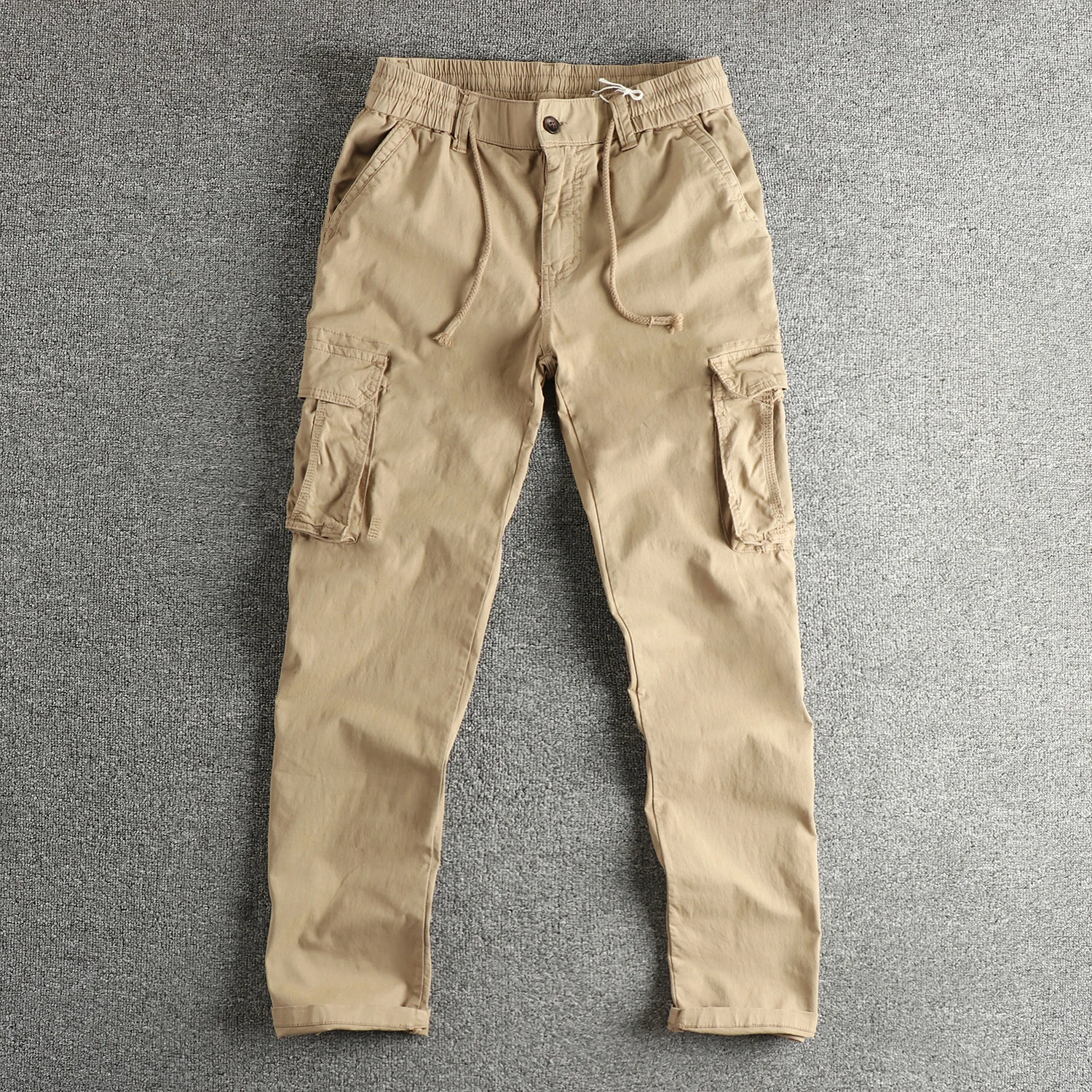 2025 Autunno New American Retro Twill intrecciato multitasche Comfort lavato tuta 97% cotone moda pantaloni casual dritti larghi