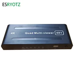 4K HDMI-compatible Multiviewer 4x1 1080P Quad Screen Multi Viewer  Multi-Viewer Splitter Seamless Switcher with IR for PC