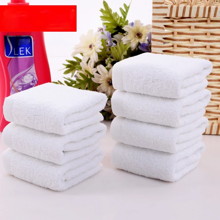 5pcs Small square towel pure cotton kindergarten white square towel foot therapy Hotel Hotel napkin small towel towels bathroom